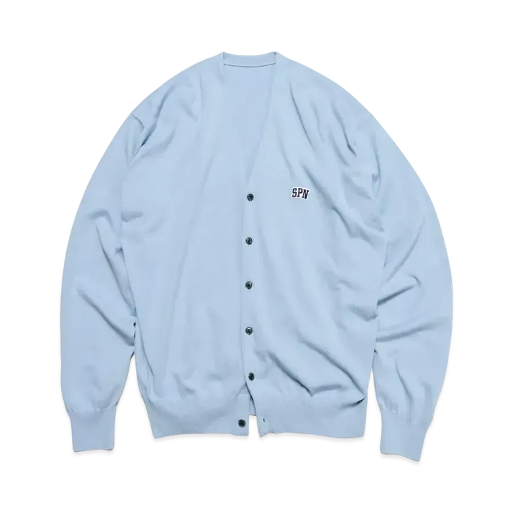 SOPHNET. SPN Wappen Knit Cardigan "Light Blue"
