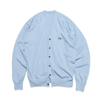 SOPHNET. SPN Wappen Knit Cardigan "Light Blue"