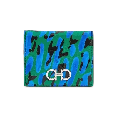 Salvatore Ferragamo Gancini Compact Wallet "Camouflage/Green/Black"
