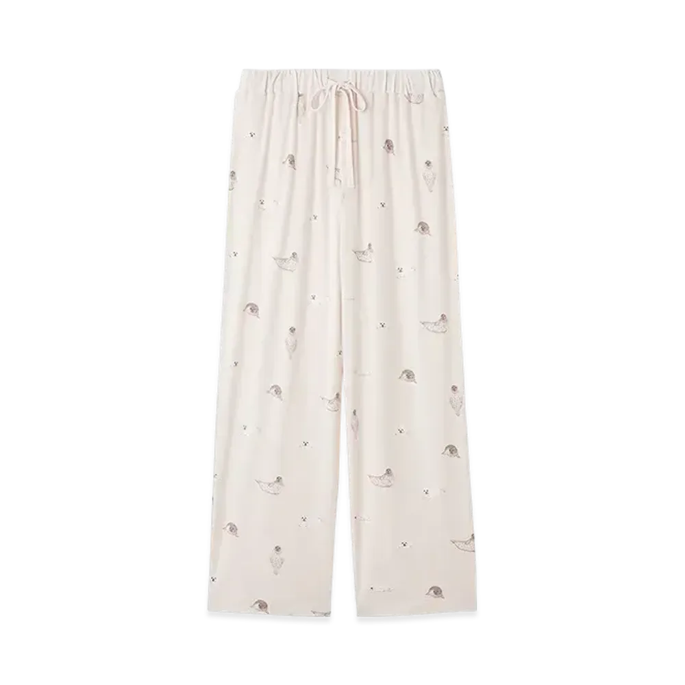 GELATO PIQUE Cool Feeling To The Touch Seal Pattern Long Pants "Pink"
