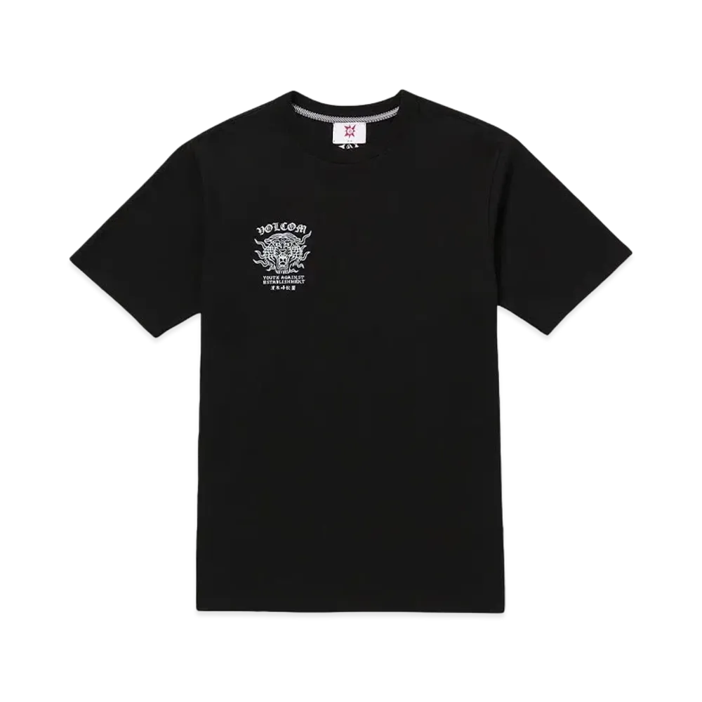 VOLCOM TOKYO TRUE FEATURED ARTIST YUSUKE TIGER SHORT SLEEVE T-SHIRT "BLACK"
