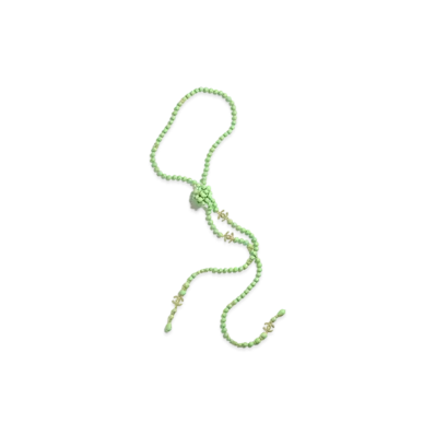 CHANEL Necklace Metal, Glass Pearls & Strass "Gold/Green"