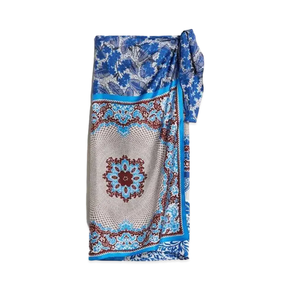 Max Mara Nuevo Pure Silk Twill Skirt "Cornflower Blue"