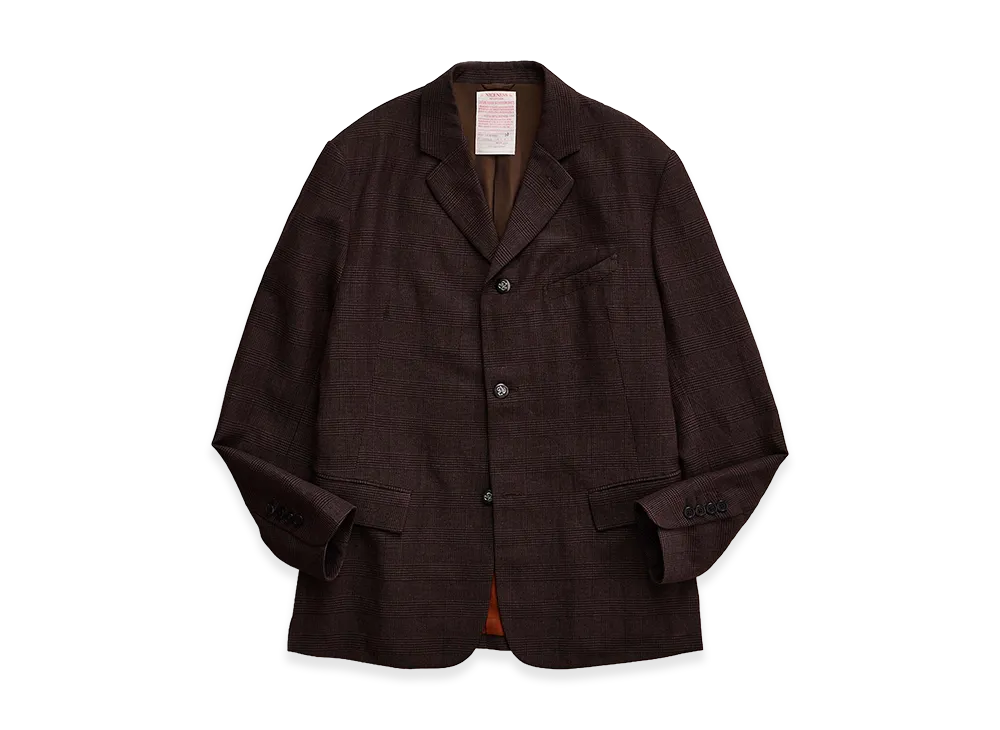 NICENESS B.Wobble Wool Linen V-Fork Jacket "Brown"