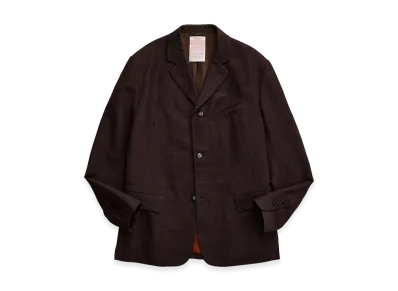 NICENESS B.Wobble Wool Linen V-Fork Jacket "Brown"