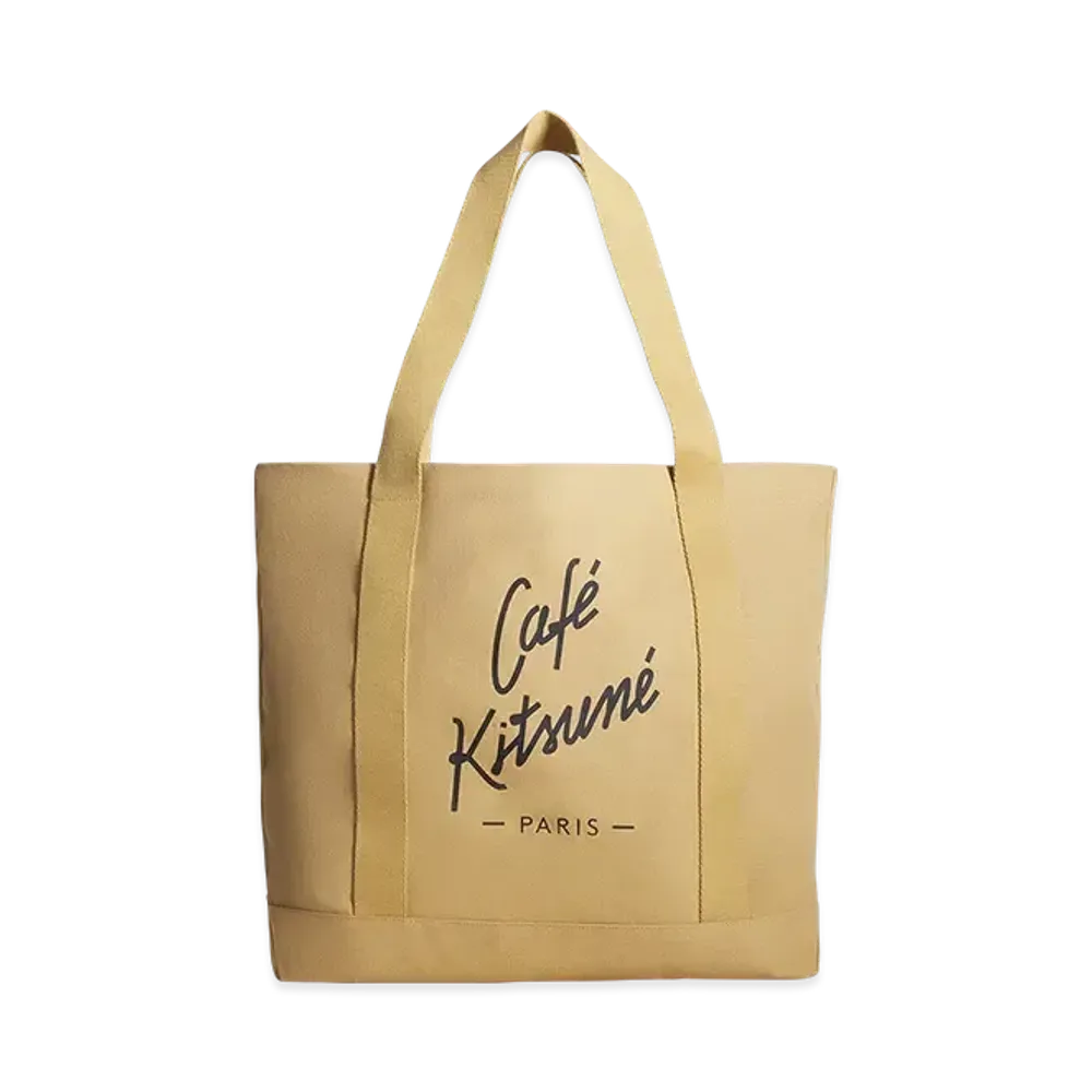 Maison Kitsune Cafe Fox Tote Bag "Sesame"