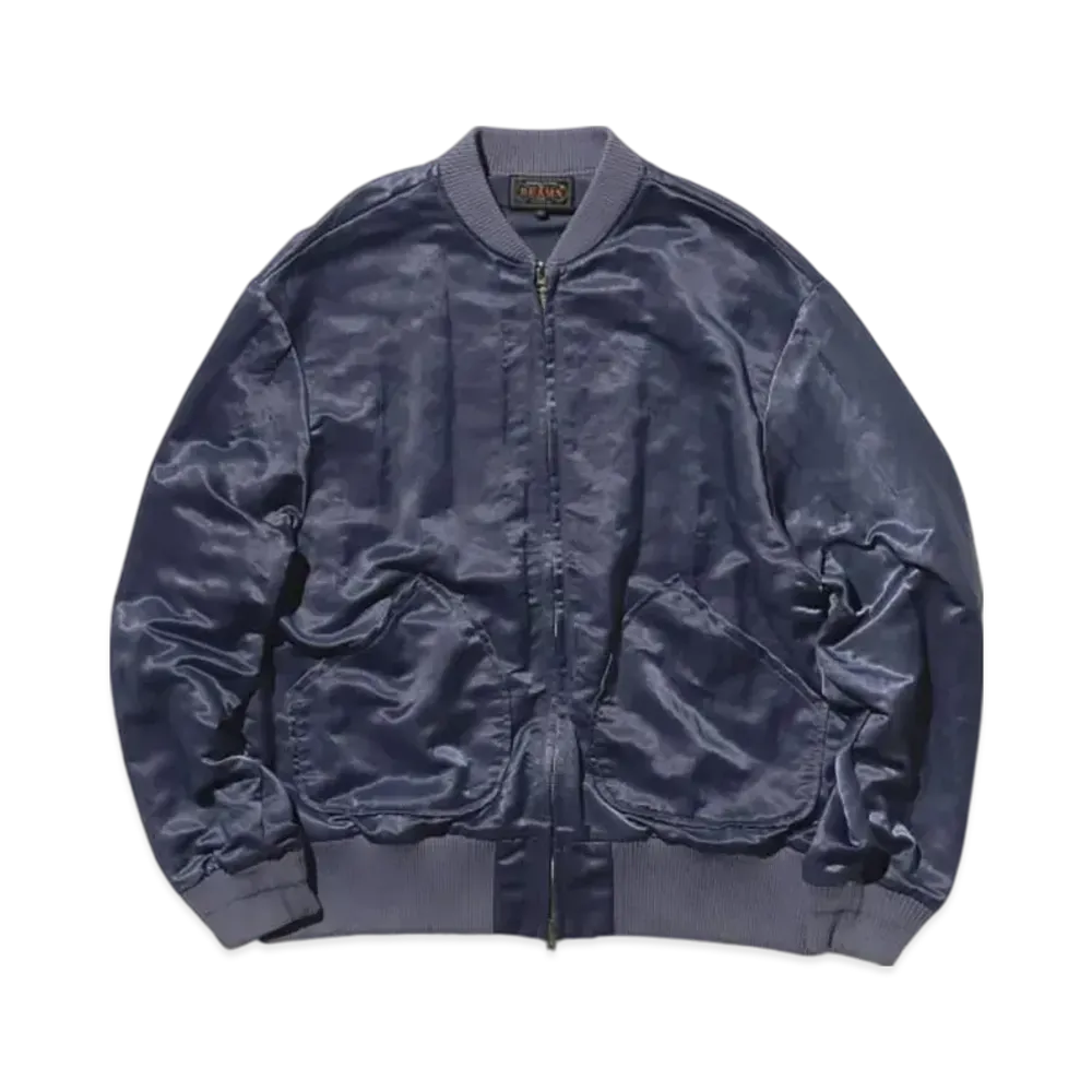 BEAMS Sports Blouson Broken Nylon Satin "Navy"