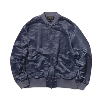 BEAMS Sports Blouson Broken Nylon Satin "Navy"