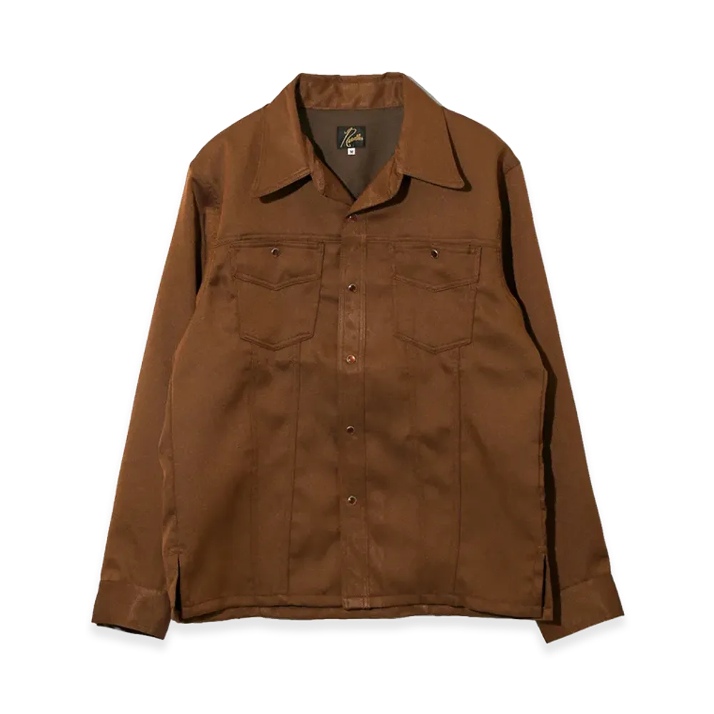 NEEDLES Saddleman Shirt - Poly Twill "Brown"