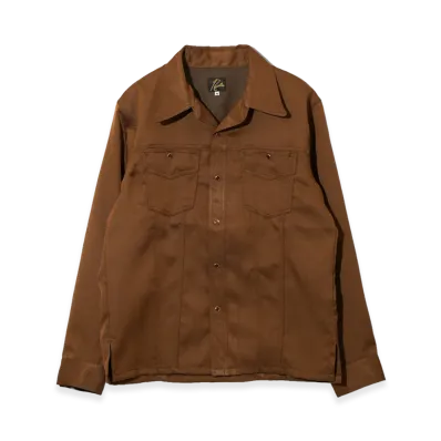 NEEDLES Saddleman Shirt - Poly Twill "Brown"