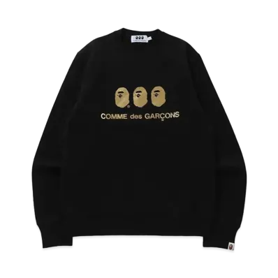 A BATHING APE x CDG OSAKA CREWNECK "Black"