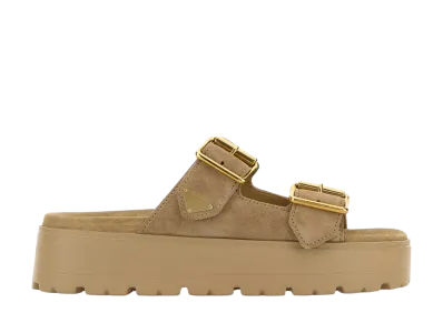 PRADA Women's Beige Suede Slippers "Beige"