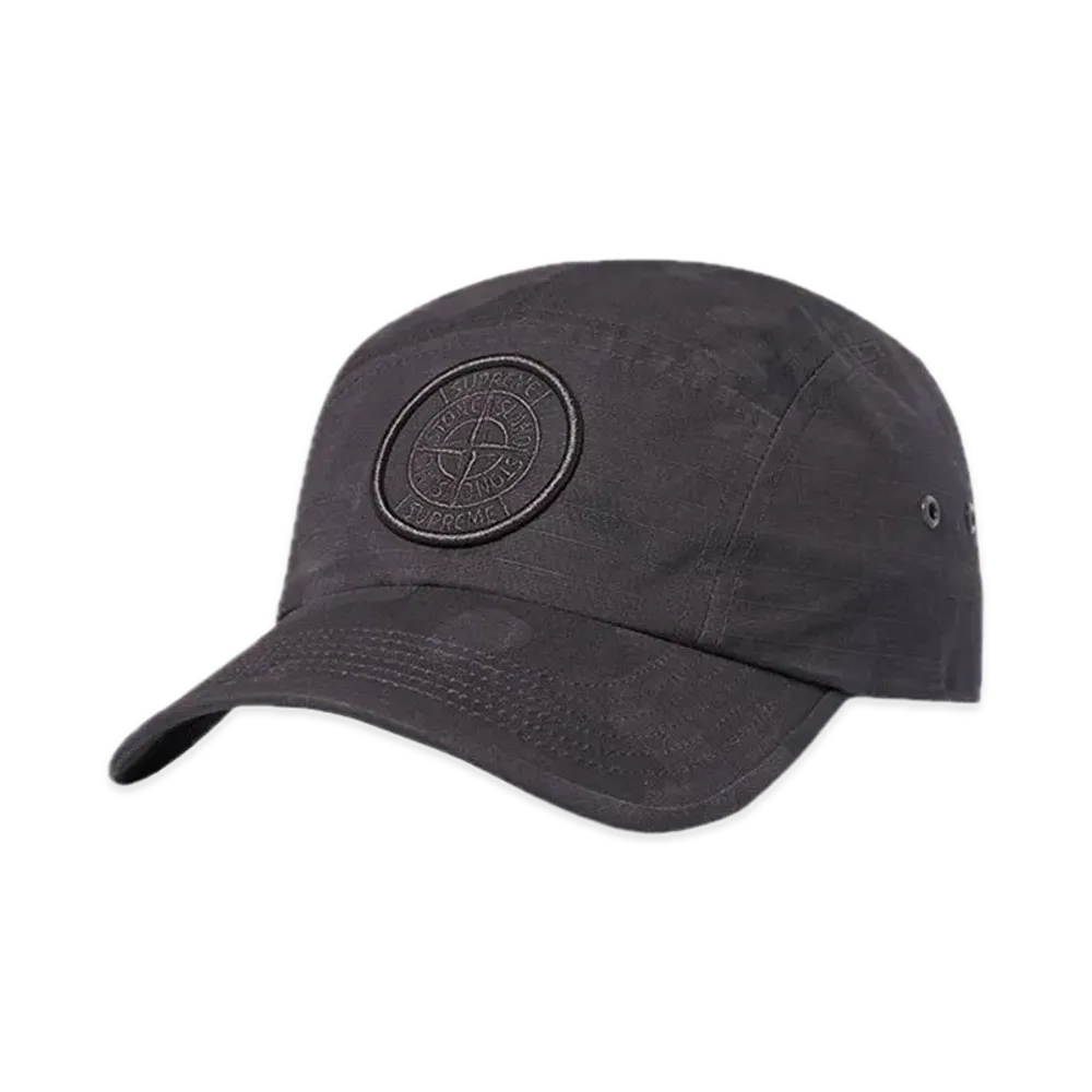 Supreme x Stone Island Reactive Ice Camo Ripstop Camp Cap "Black"