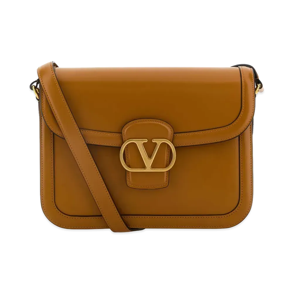 Valentino Leather 9to5 Shoulder Bag "Camel"