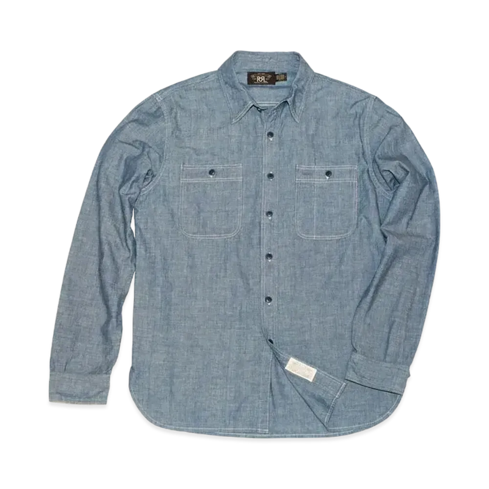 RRL Ralph Lauren Craftsman L/S Sport Shirt "Blue"