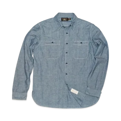 RRL Ralph Lauren Craftsman L/S Sport Shirt "Blue"