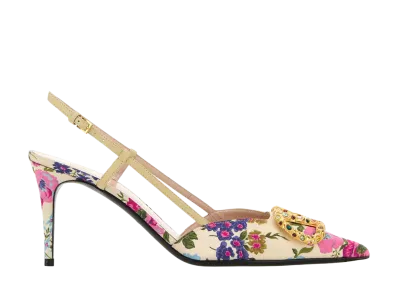 Valentino Garavani Women's Printed Fabric Vlogo Signature Pumps "Floral"