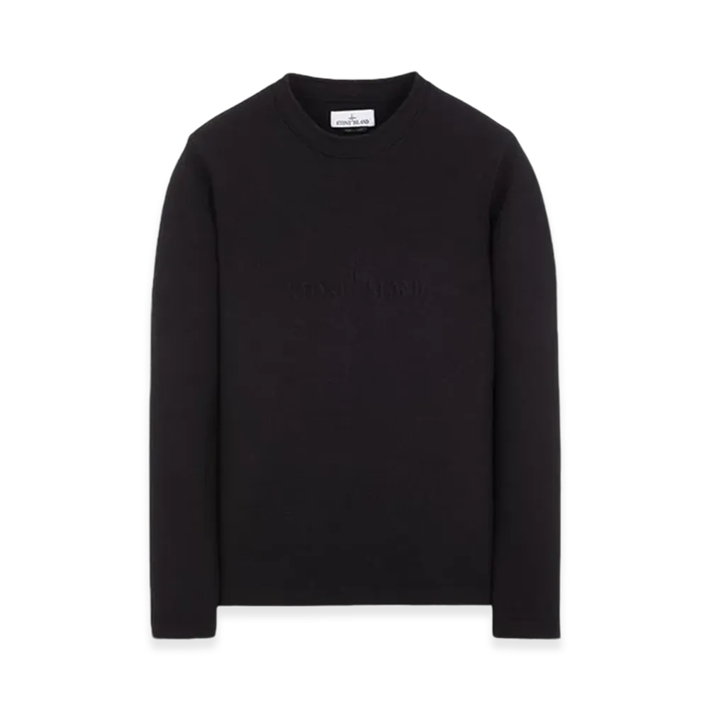 Stone Island 564A7 Pure Felted Wool Crewneck Knit - 23FW "Black"