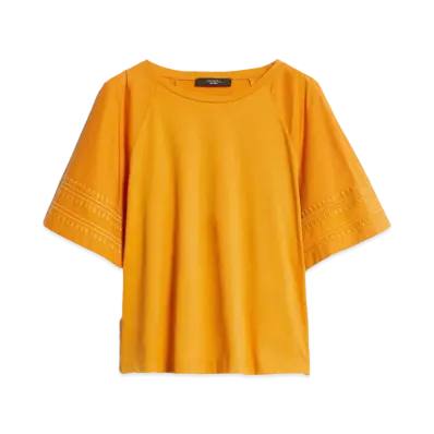 Max Mara Livorno Pure Cotton Jersey T-shirt "Orenge Yellow"