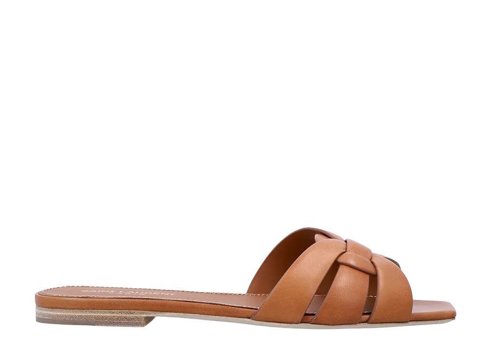 Saint Laurent Women's Flat Sandal "Camel"