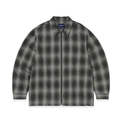 thisisneverthat Nep Check Zip Shirt "Black"