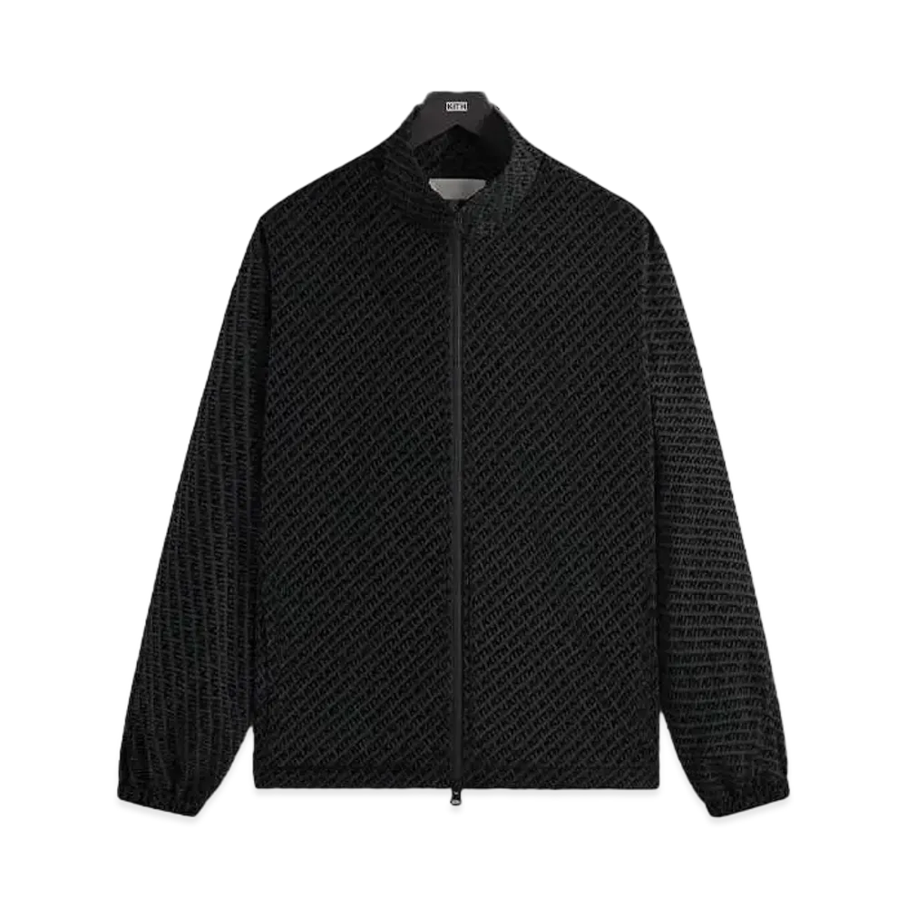 Kith Flocked Italic Monogram Davis Jacket "Black"