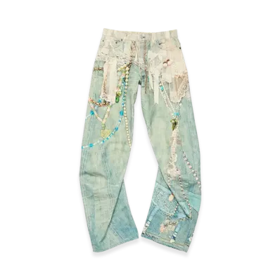 Acne Studios Relaxed Fit Jeans - 2006 "White/Green"