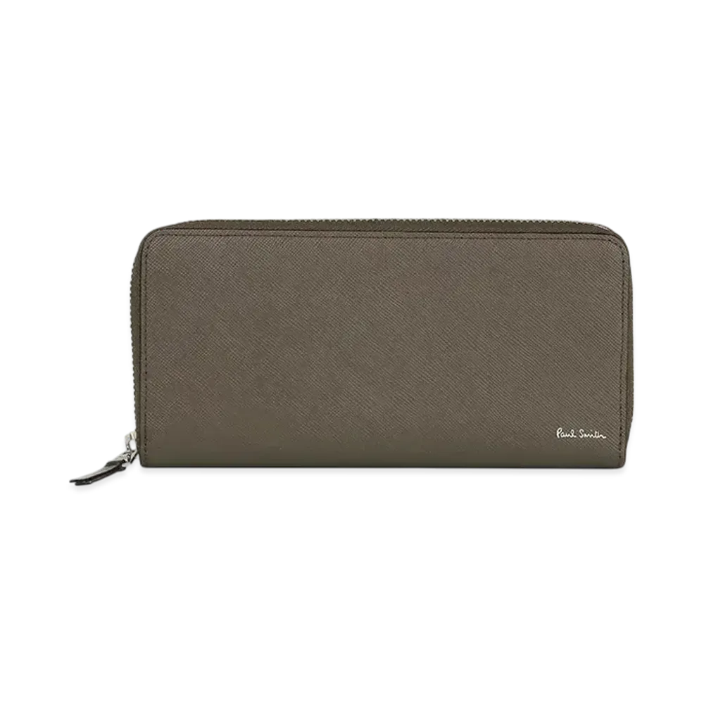 Paul Smith Bright Stripe Puller Long Wallet "LightBrown"