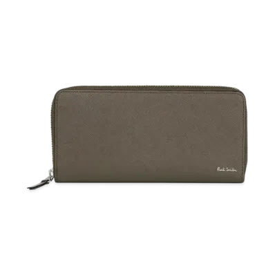 Paul Smith Bright Stripe Puller Long Wallet "LightBrown"