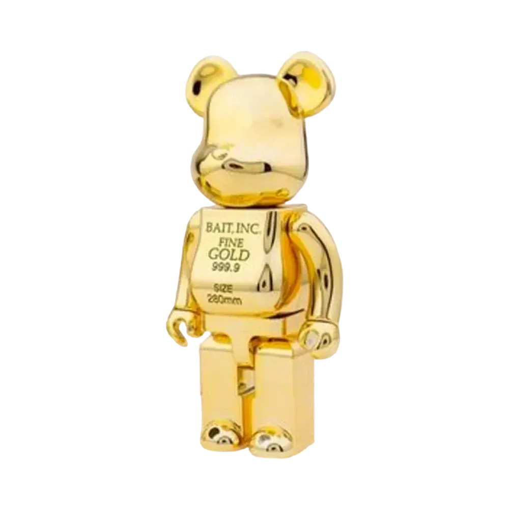 Bearbrick BAIT x Medicom Gold Bar 400%