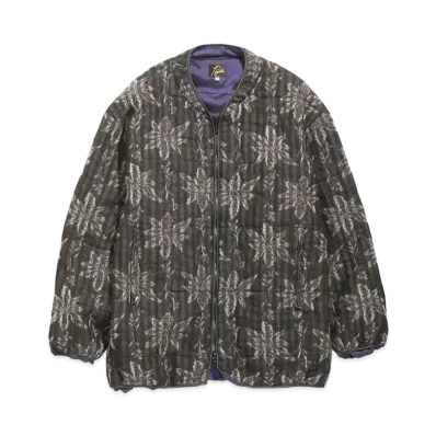 Needles PIPING QUILT JACKET - W/CU/AC FLOWER/PLAID JQ. "Charcoal"