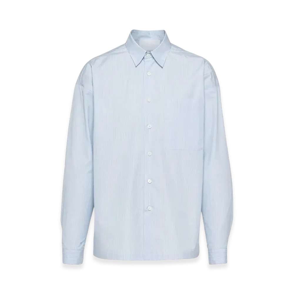 PRADA Cotton Shirt "White/Sky Blue/Blue"