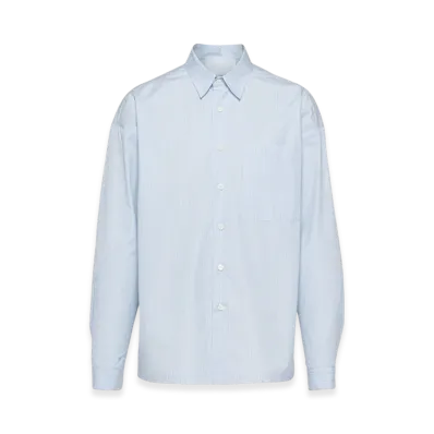 PRADA Cotton Shirt "White/Sky Blue/Blue"