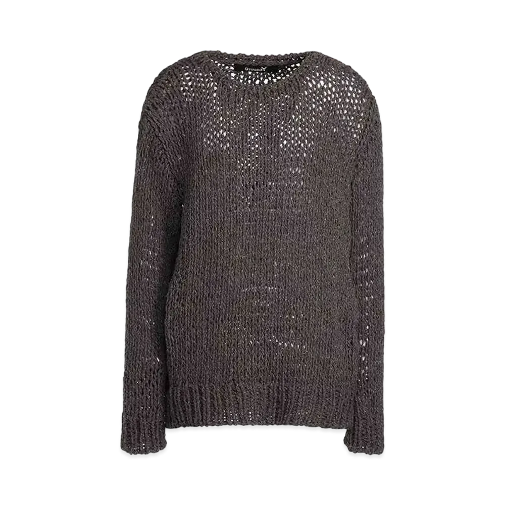 Ground Y Melange Silk Hand Knitted Pullover "Gray"