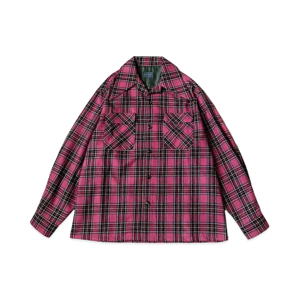 KAPITAL Wool Check Wrangle Color Board Shirt "Pink"