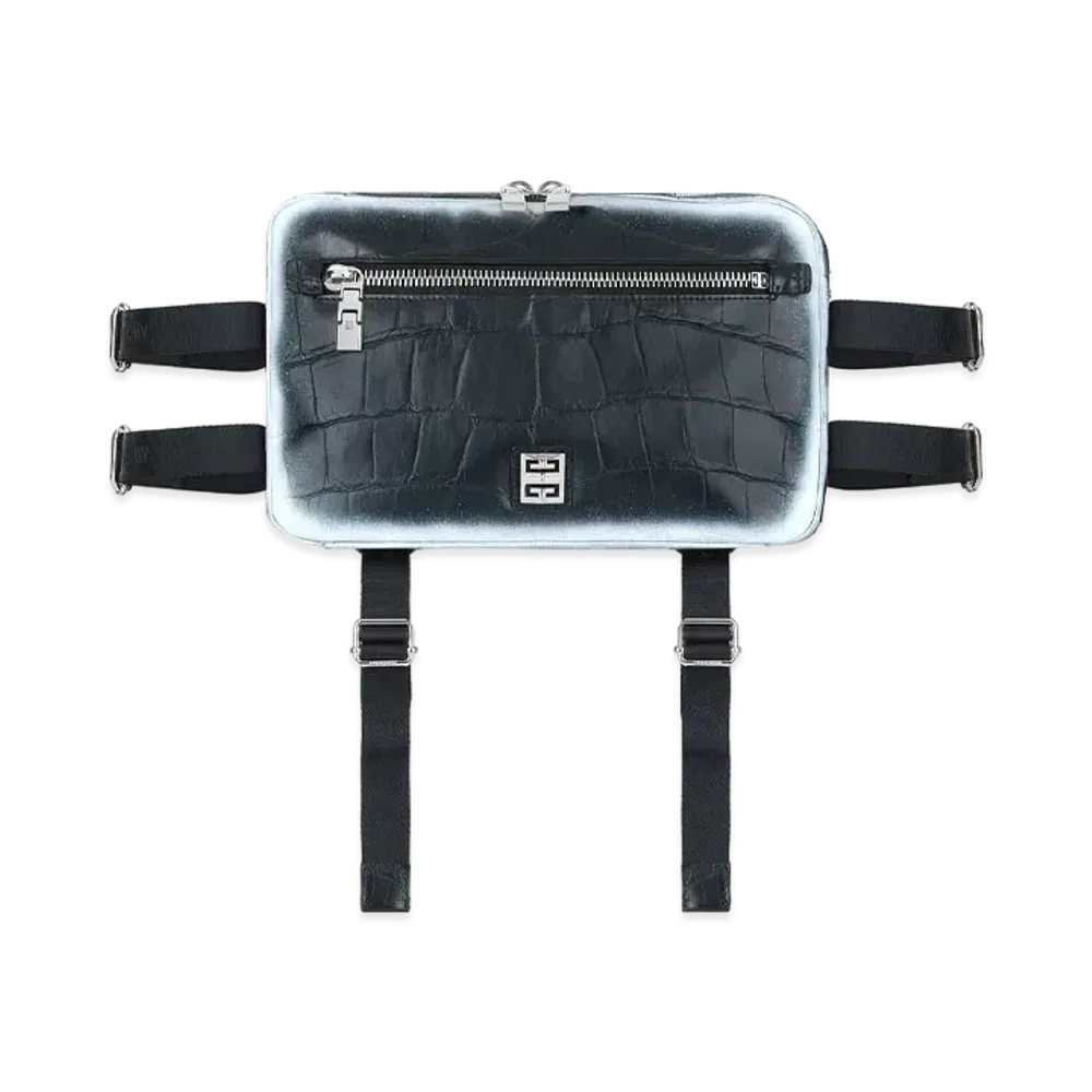 GIVENCHY Venture Bum Bag In Leather With Tag Effect Prints "Black"