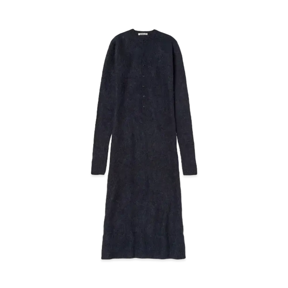 AURALEE Baby Suri Alpaca Sheer Knit One-Piece "Navy"