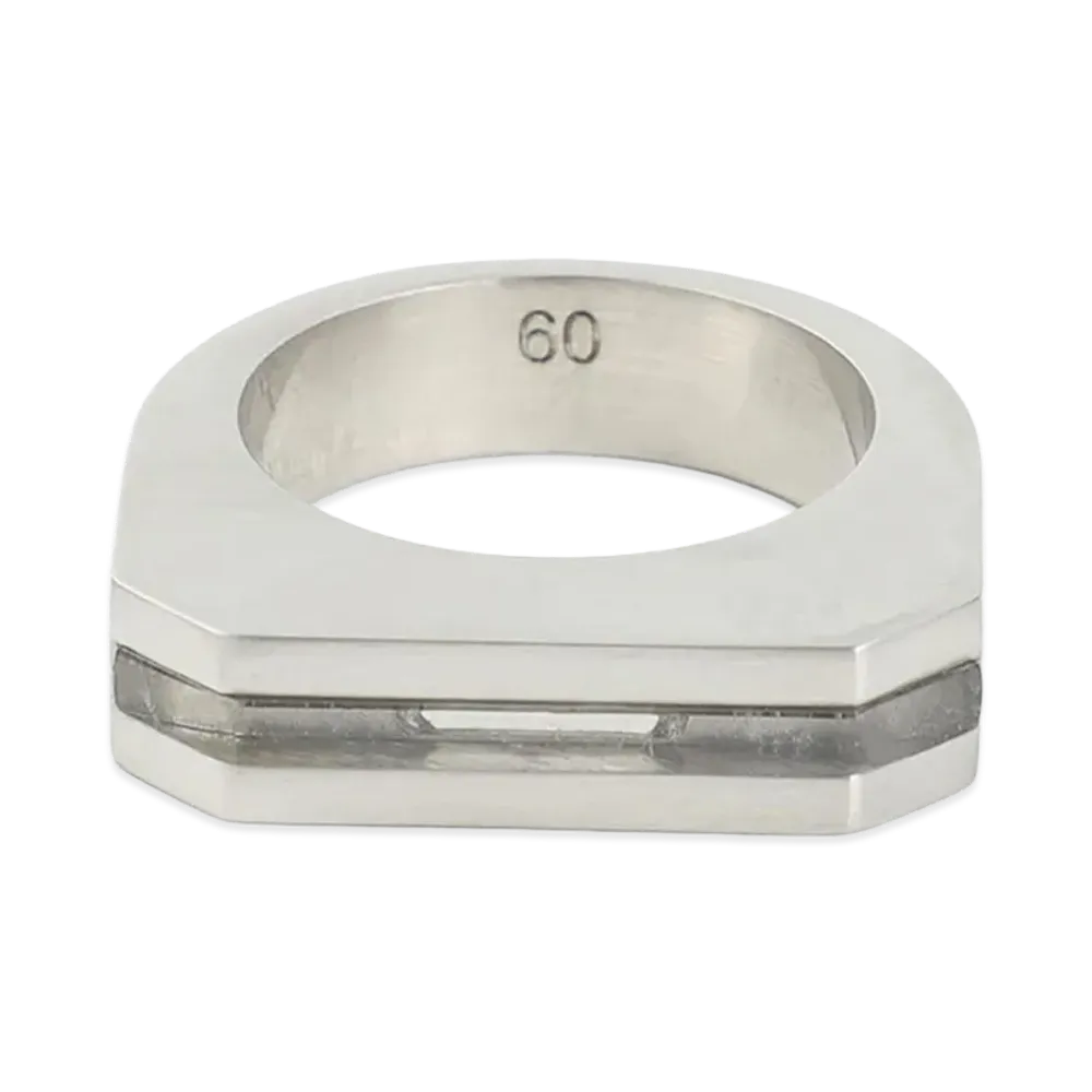 Rick Owens Crystal Hollywood Ring "Silver"