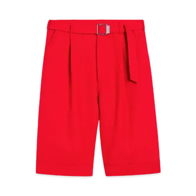 AMI PARIS Wool Cargo Bermuda Shorts "Coquelicot"