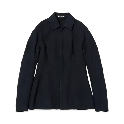 AURALEE Linen Silk Tweed Blouson "Dark Navy"