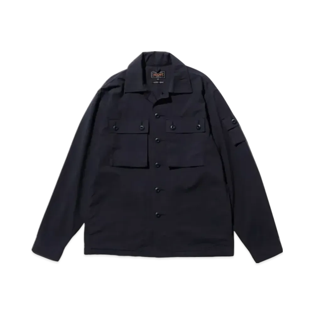 BEAMS MIL SHT-JAC Textured Ripstop "Navy"