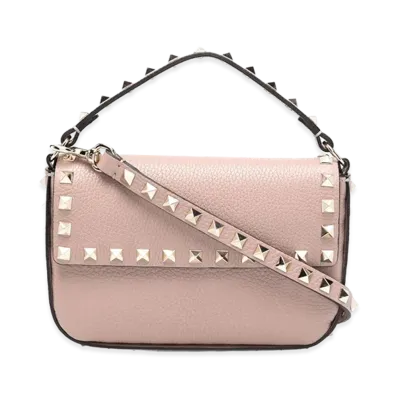 Valentino Women's Lilac Leather Rockstud Handbag "Purple"