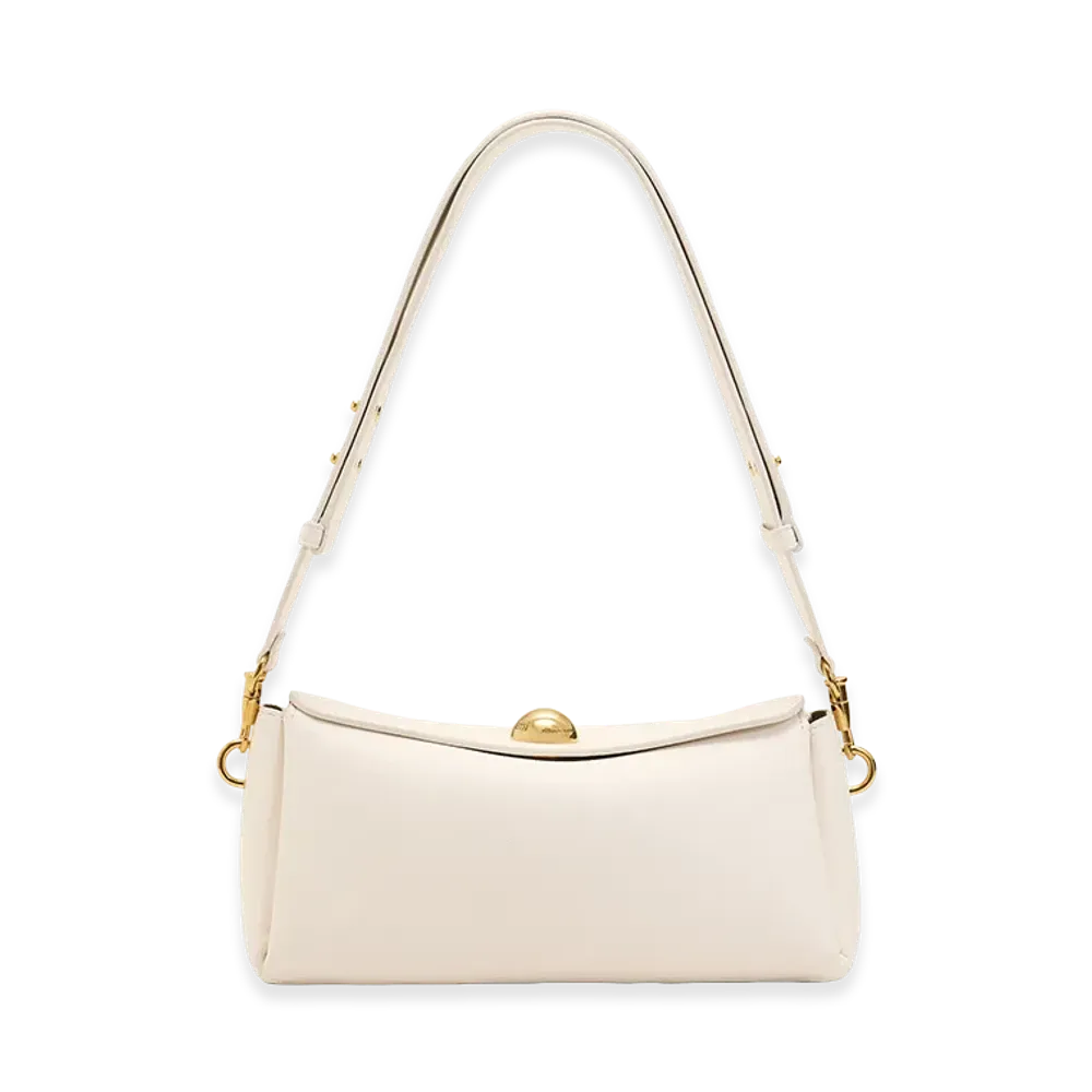 AMI PARIS Cow Leather Carrousel Bag "White"