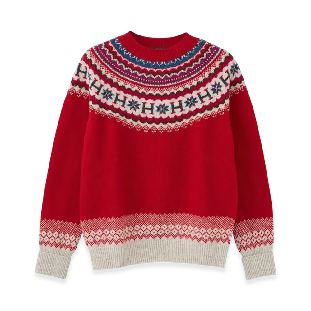 HYSTERIC GLAMOUR x Harley of Scotland H Jacquard Nordic Sweater "Red"