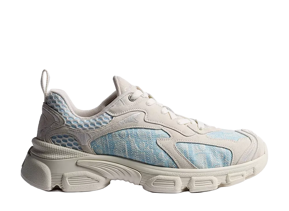 Dior Women's Vibe Sneaker Suede Calfskin and Dior Oblique Washed Linen "White/Blue"