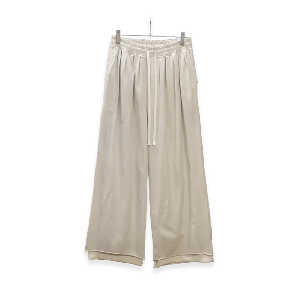 ANCELLM Drape Wide Easy Cut Slacks "White"