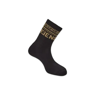 FENDI x Versace Fendace Logo Black Cotton Socks "Black"
