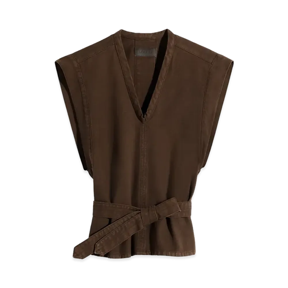 LEMAIRE Women's Dyed Broken Twill Chasuble "Cacao Dyed"