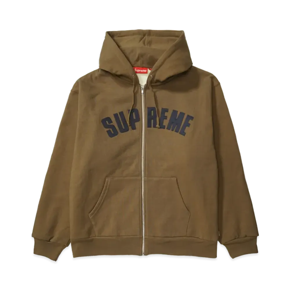 Supreme Arc Thermal Lined Zip Up Hooded Sweatshirt (25AW) "Brown"