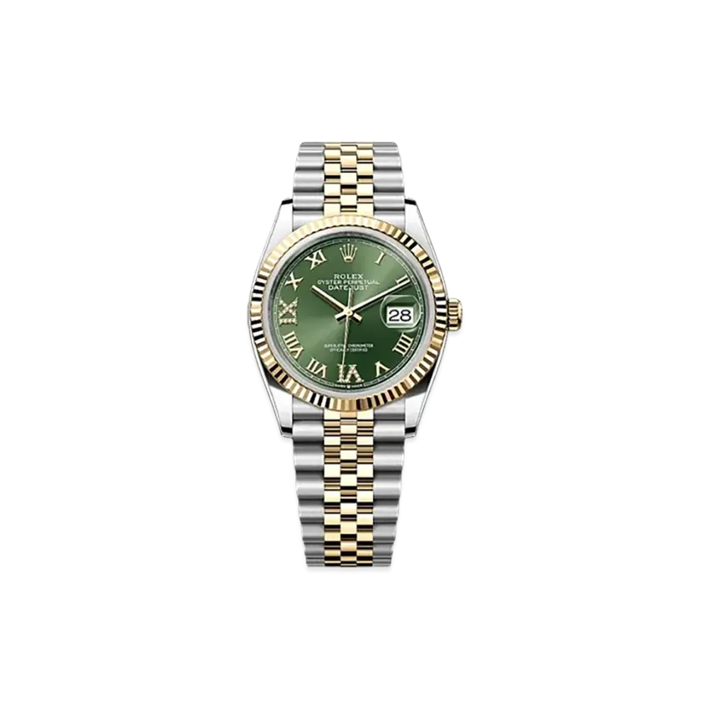 ROLEX Datejust 36 Oystersteel & Yellow Gold "Green"